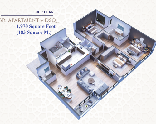 3 bedroom apartment floor plan