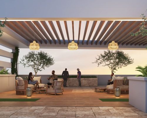 Rooftop terrace area